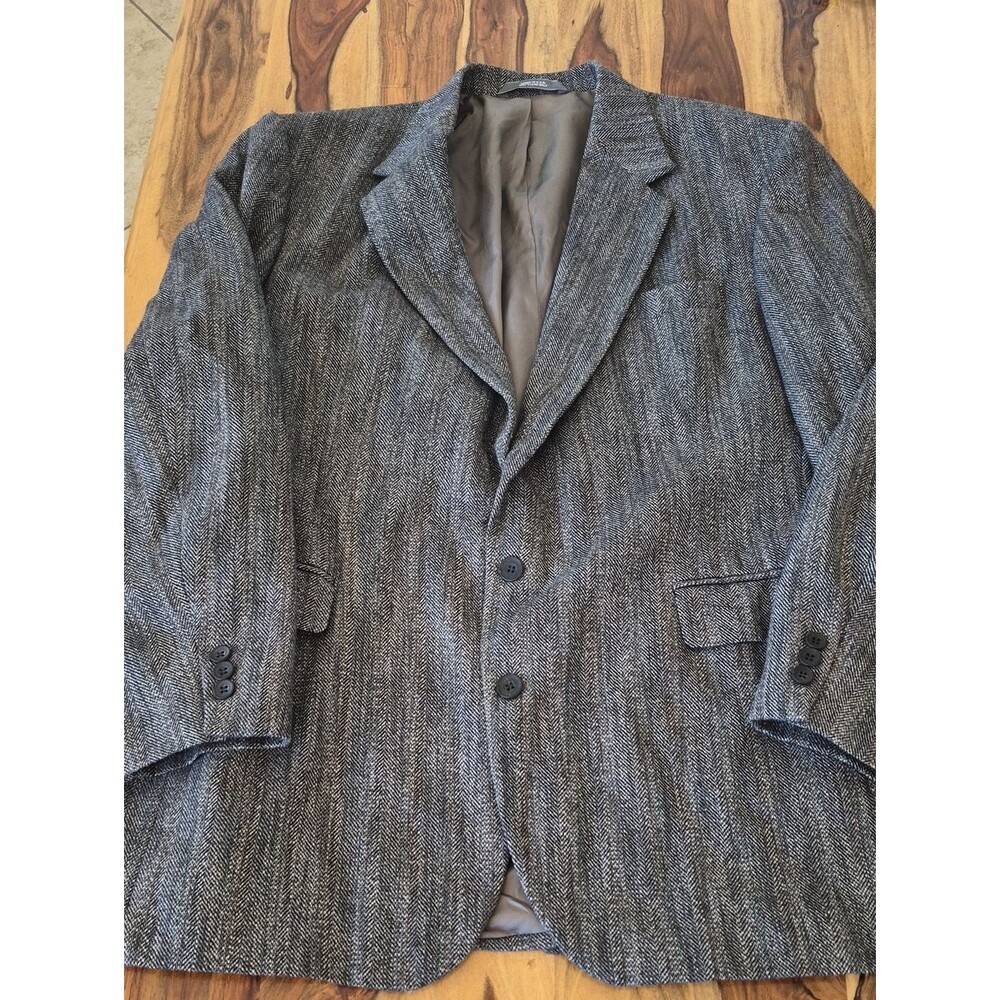 Hagger Imperial Vintage Multi Color 100% Wool Two Button Blazer Sz 46L - Picture 11 of 15